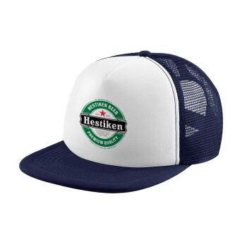 Hestiken Beer, Καπέλο Soft Trucker με Δίχτυ Dark Blue/White 