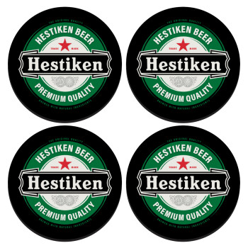 Hestiken Beer, ΣΕΤ 4 Σουβέρ ξύλινα στρογγυλά (9cm)