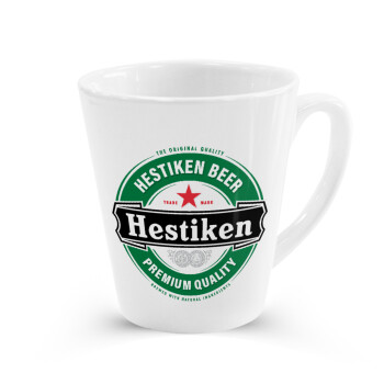 Hestiken Beer, Κούπα κωνική Latte Λευκή, κεραμική, 300ml