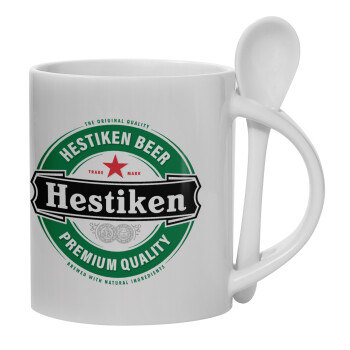 Hestiken Beer, Κούπα, κεραμική με κουταλάκι, 330ml (1 τεμάχιο)