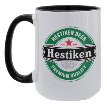 Hestiken Beer, Κούπα Mega 15oz, κεραμική Μαύρη, 450ml