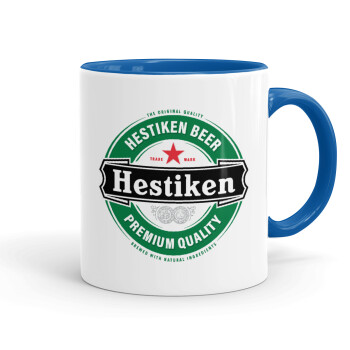 Hestiken Beer, Mug colored blue, ceramic, 330ml