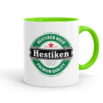 Hestiken Beer, Mug colored light green, ceramic, 330ml
