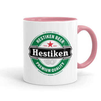 Hestiken Beer, Mug colored pink, ceramic, 330ml