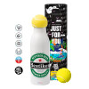 Tennis ball Metal mug thermos White, double wall, 550ml