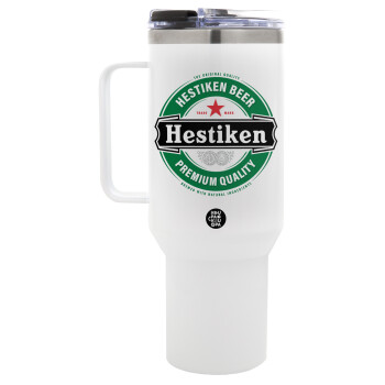 Hestiken Beer, Mega Stainless steel Tumbler with lid, double wall 1,2L
