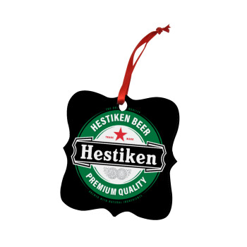 Hestiken Beer, Χριστουγεννιάτικο στολίδι polygon ξύλινο 7.5cm