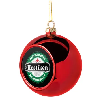 Hestiken Beer, Christmas tree ball Red 8cm