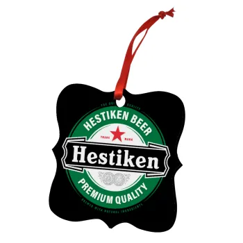 Hestiken Beer, Christmas ornament polygon wooden 7.5cm