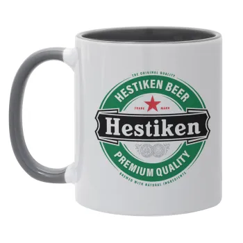 Hestiken Beer, Mug colored grey, ceramic, 330ml