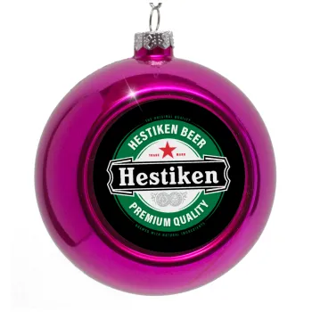 Hestiken Beer, Purple Christmas tree ornament bauble 8cm