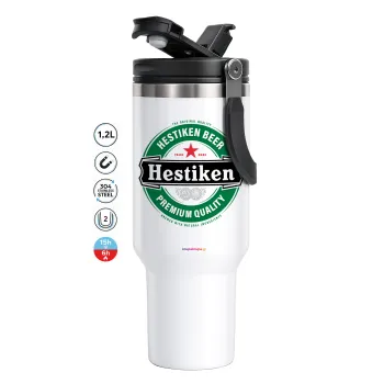 Hestiken Beer, Mega Stainless steel Tumbler with lid, double wall 1,2L