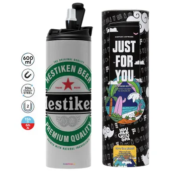 Hestiken Beer, Tumbler stainless steel GREY 600ml