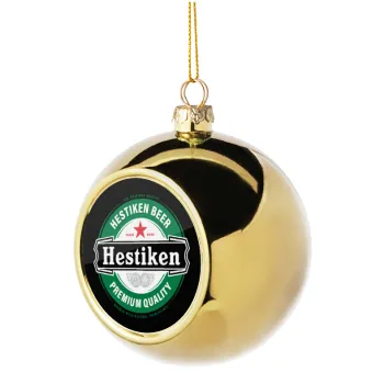 Hestiken Beer, Golden Christmas tree ball ornament 8cm