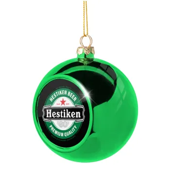 Hestiken Beer, Green Christmas tree ornament ball 8cm