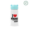 I Love boobs ...just like my daddy, Γαλάζιο ανοξείδωτο παγούρι θερμό (Stainless steel), 320ml