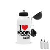 I Love boobs ...just like my daddy, Μεταλλικό παγούρι νερού, Λευκό, αλουμινίου 500ml
