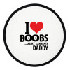 I Love boobs ...just like my daddy, Βεντάλια υφασμάτινη αναδιπλούμενη με θήκη (20cm)