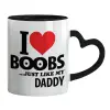 Mug heart black handle, ceramic, 330ml