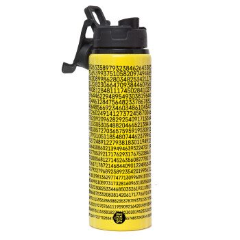 pi 3.14, Metallic water bottle with safety lid, 850ml aluminum