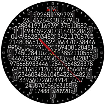 pi 3.14, Ρολόι τοίχου ξύλινο (30cm)