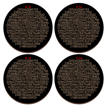 pi 3.14, ΣΕΤ x4 Σουβέρ ξύλινα στρογγυλά plywood (9cm)