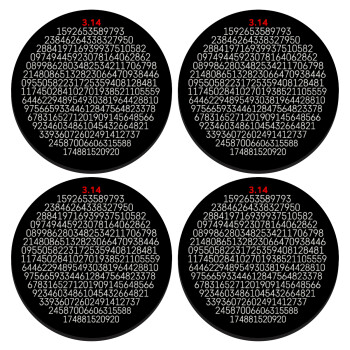 π 3.14, ΣΕΤ 4 Σουβέρ ξύλινα στρογγυλά (9cm)