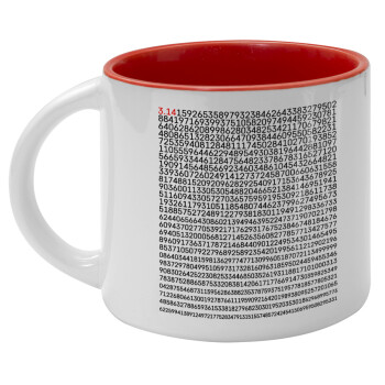 π 3.14, Κούπα κεραμική 400ml Λευκή/Κόκκινη