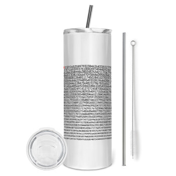 pi 3.14, Eco friendly stainless steel tumbler 600ml, with metal straw & cleaning brush