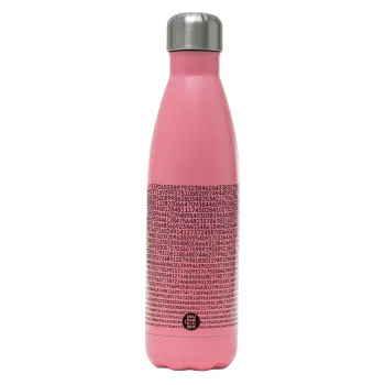 pi 3.14, Metal mug thermos Pink Mat (Stainless steel), double wall, 500ml