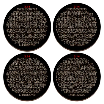 π 3.14, ΣΕΤ x4 Σουβέρ ξύλινα στρογγυλά plywood (9cm)