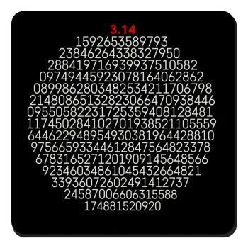 π 3.14, Τετράγωνο μαγνητάκι ξύλινο 9x9cm