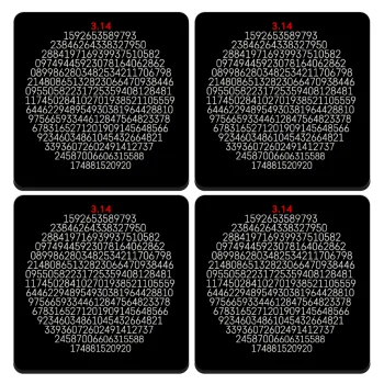 π 3.14, ΣΕΤ 4 Σουβέρ ξύλινα τετράγωνα (9cm)