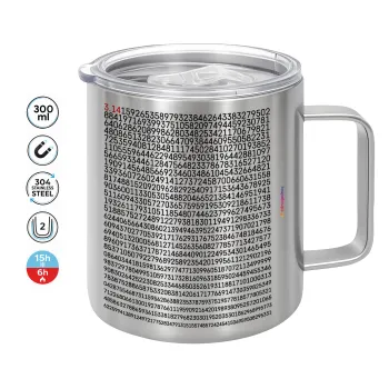 pi 3.14, Double-walled stainless steel mug 300ml with temperature-retaining lid