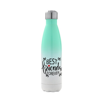 Best Friends forever, Μεταλλικό παγούρι θερμός Πράσινο/Λευκό (Stainless steel), διπλού τοιχώματος, 500ml