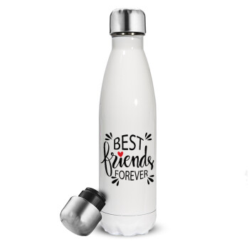 Best Friends forever, Metal mug thermos White (Stainless steel), double wall, 500ml