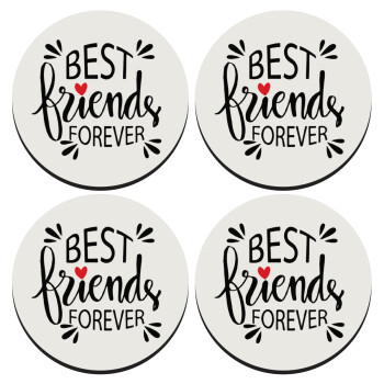 Best Friends forever, ΣΕΤ 4 Σουβέρ ξύλινα στρογγυλά (9cm)