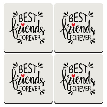 Best Friends forever, ΣΕΤ 4 Σουβέρ ξύλινα τετράγωνα (9cm)