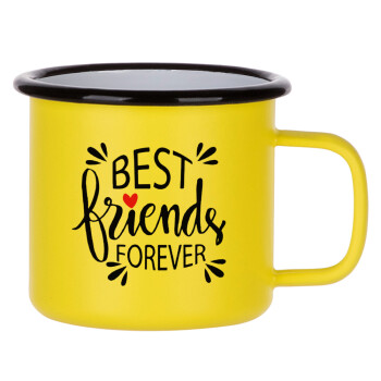 Best Friends forever, Metallic enamel MATT Yellow cup 360ml