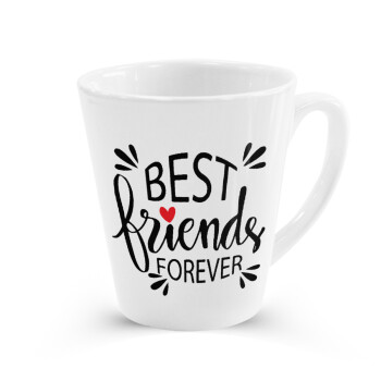 Best Friends forever, Κούπα κωνική Latte Λευκή, κεραμική, 300ml