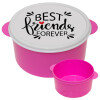 Best Friends forever, ΡΟΖ παιδικό δοχείο φαγητού (lunchbox) πλαστικό (BPA-FREE) Lunch Βox M16 x Π16 x Υ8cm