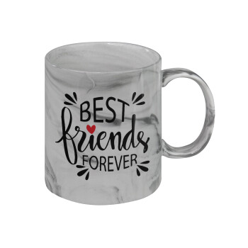 Best Friends forever, Mug ceramic marble style, 330ml