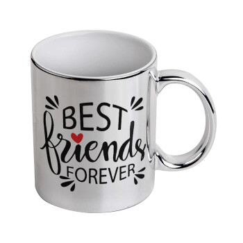 Best Friends forever, Mug ceramic, silver mirror, 330ml