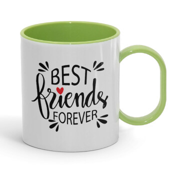 Best Friends forever, Κούπα (πλαστική) (BPA-FREE) Polymer Πράσινη για παιδιά, 330ml
