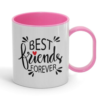 Best Friends forever, Κούπα (πλαστική) (BPA-FREE) Polymer Ροζ για παιδιά, 330ml