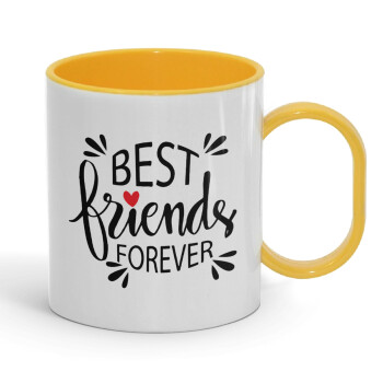 Best Friends forever, Κούπα (πλαστική) (BPA-FREE) Polymer Κίτρινη για παιδιά, 330ml