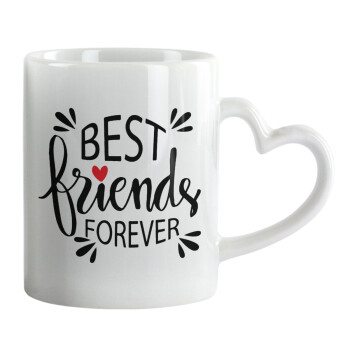 Best Friends forever, Mug heart handle, ceramic, 330ml