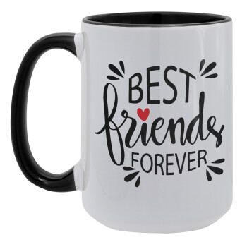 Best Friends forever, Κούπα Mega 15oz, κεραμική Μαύρη, 450ml