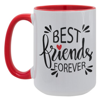 Best Friends forever, Κούπα Mega 15oz, κεραμική Κόκκινη, 450ml
