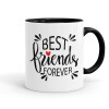 Best Friends forever, Κούπα χρωματιστή μαύρη, κεραμική, 330ml